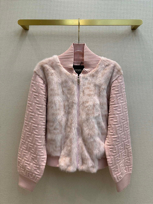 Fendi Bomber jacket Pink mink bomber