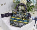 Christian Dior MEDIUM LADY D-LITE BAG Blue Dior Constellation Embroidery