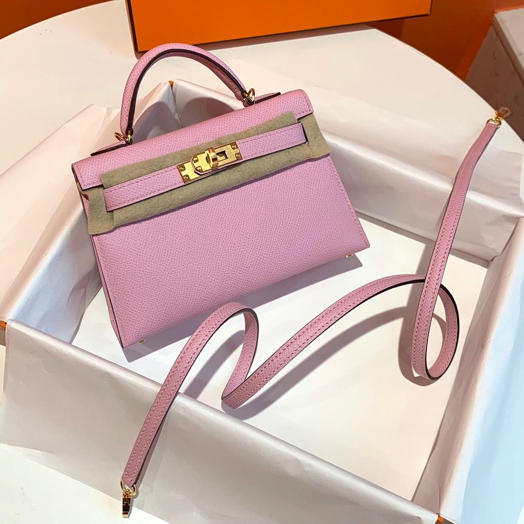 Hermes X9 Mauve Sylvestre  Mini Kelly II 20 Epsom calf Gold Hardware