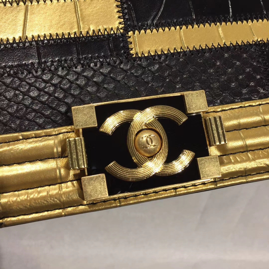 Chanel Crocodile & Python  Embossed Calfskin Small Boy Chanel handbag