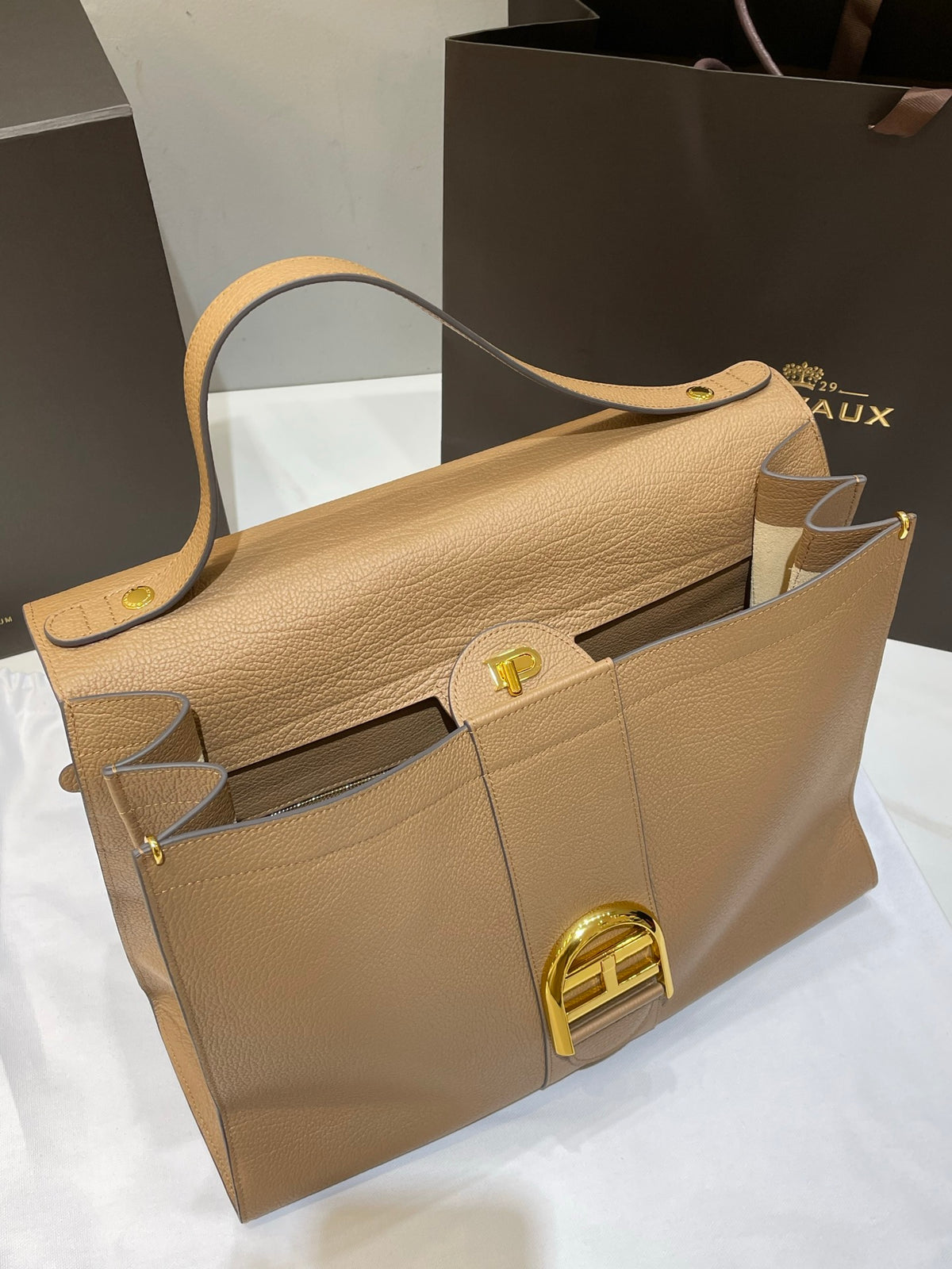 Delvaux Brillant Tempo Large (GM) – Allure Calfskin & Sheepskin Interior Beige