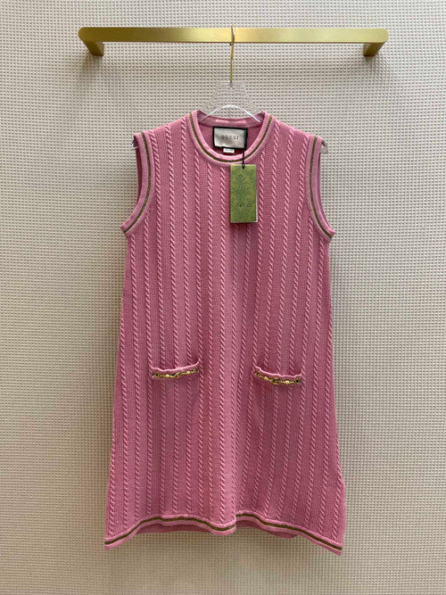 Gucci Double G chain dress Pink