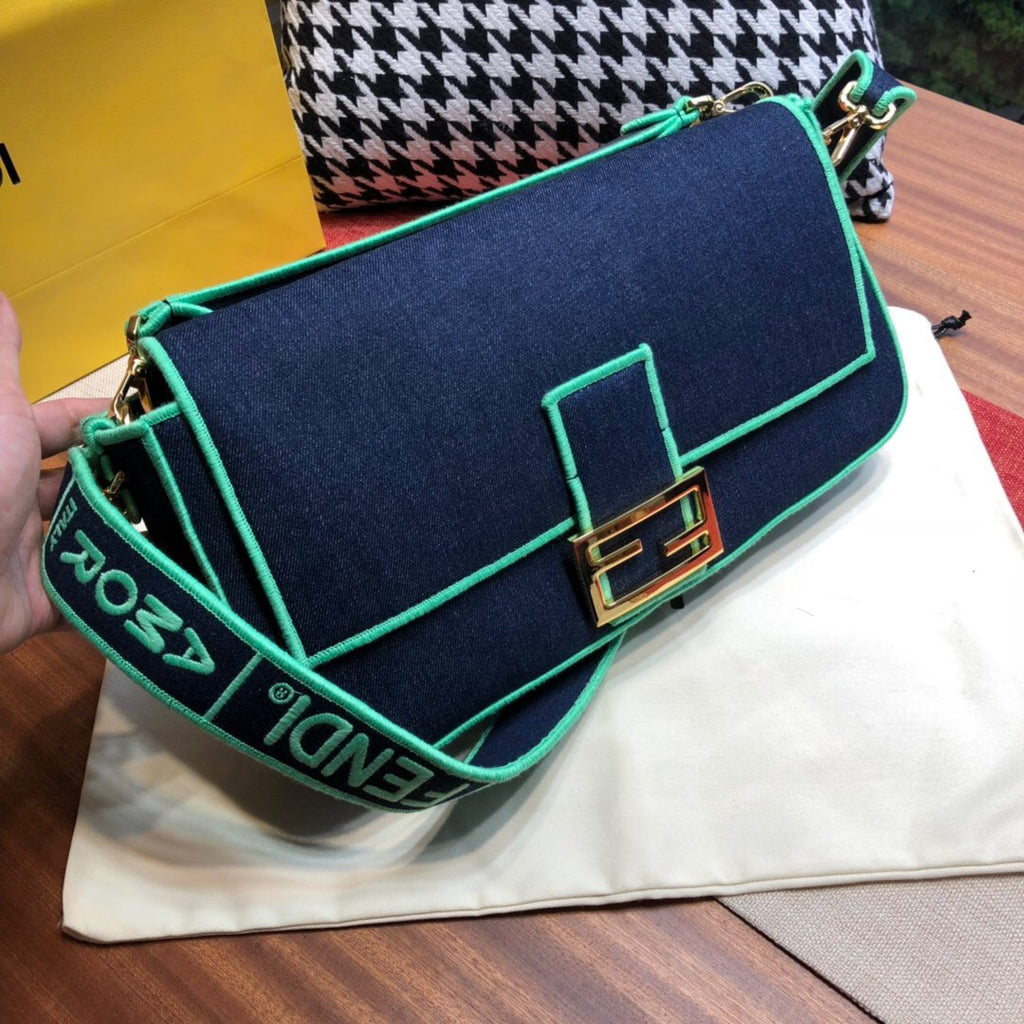 Fendi Blue denim bag Large