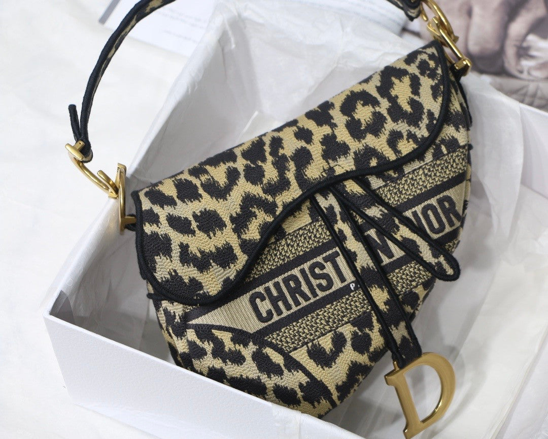 Christian Dior SADDLE BAG Beige Multicolor Mizza Embroidery