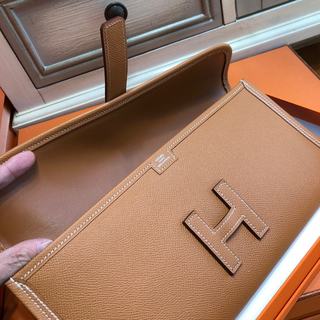 Hermes Gold Jige Elan clutch