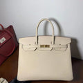 Hermès  10 craie Birkin 35  Togo Leather Gold Hardware