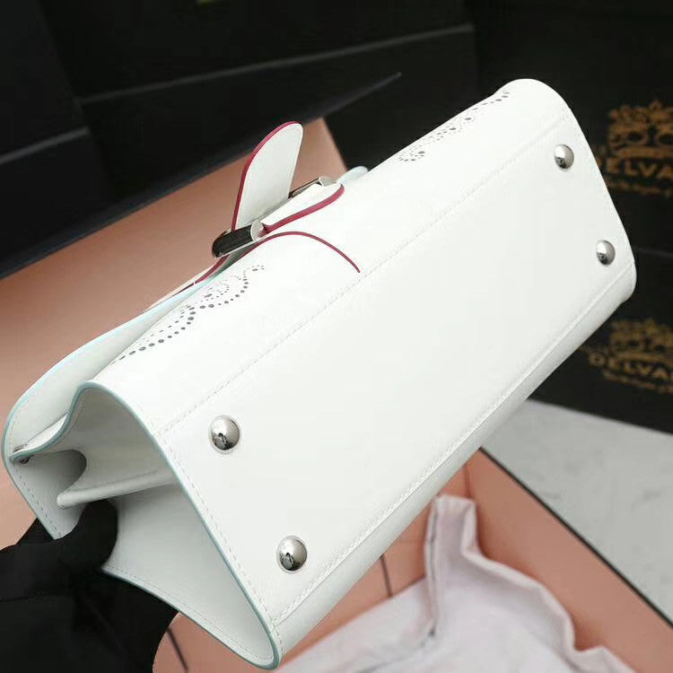 Delvaux Le Brilliant East/West mini Cashmere bag White