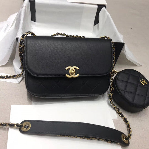 CHANEL Flap Bag & Coin Purse Black