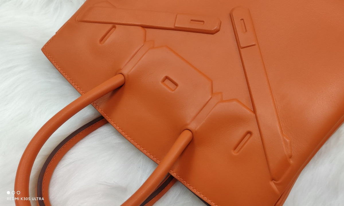 Hermes Shadow Birkin 25 Bag Orange Evercalf Limited Edition