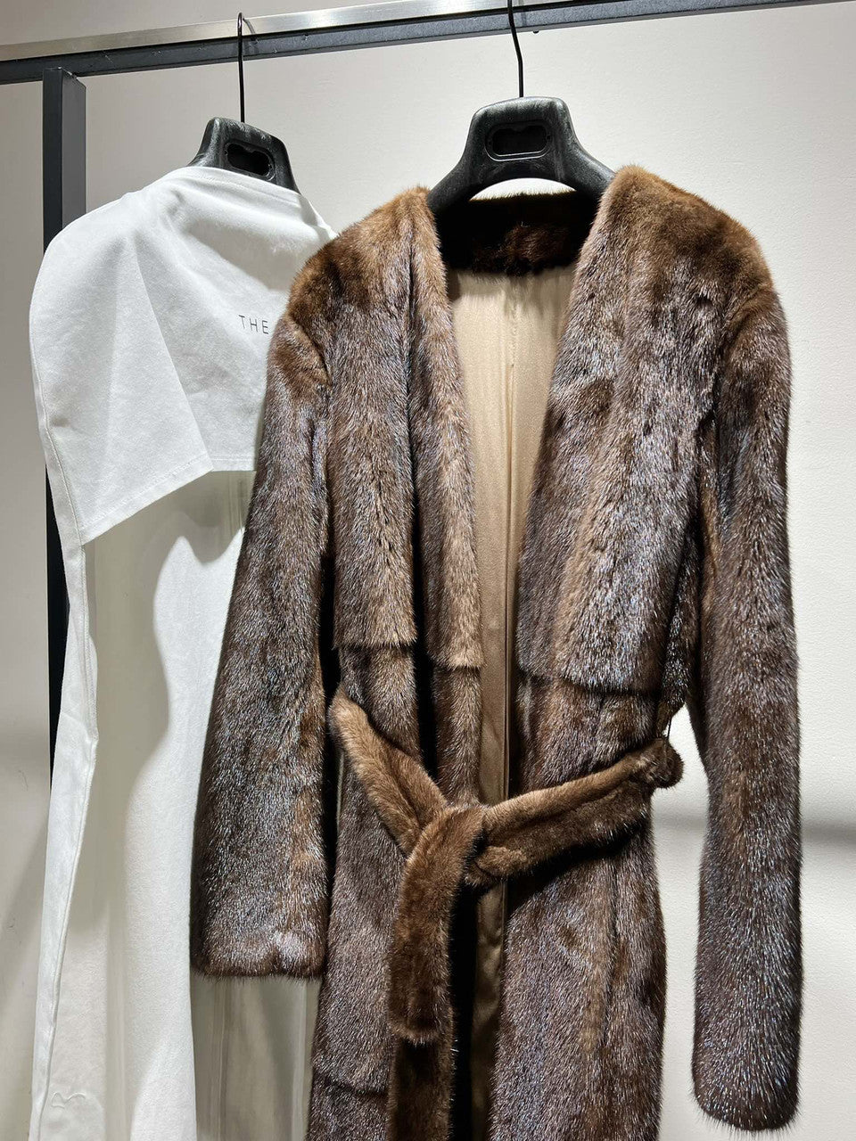 The Row Maxi Tanilo Mink belt coat Neutral