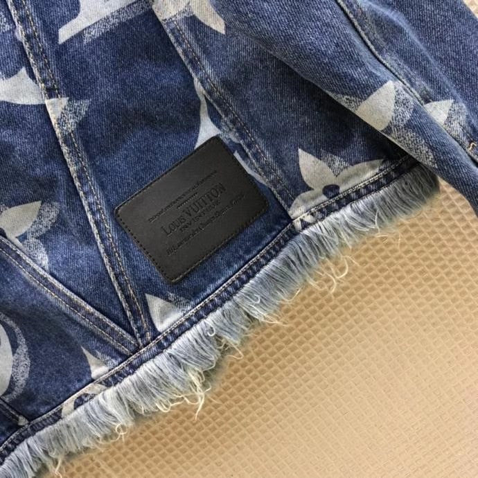 Louis Vuitton 1A8LIN  BLURRY GIANT MONOGRAM COLLARLESS DENIM JACKET