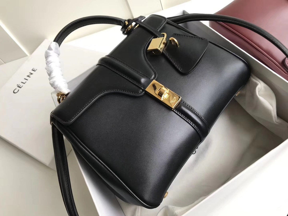 Celine  MEDIUM 16 BAG IN SATINATED CALFSKIN BLACK