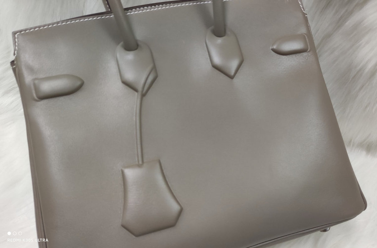 Hermes Shadow Birkin 25 Bag 8F Etain Evercalf Limited Edition