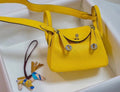 Hermes Mini Lindy 20cm Bag Lime Togo Leather Palladium Hardware