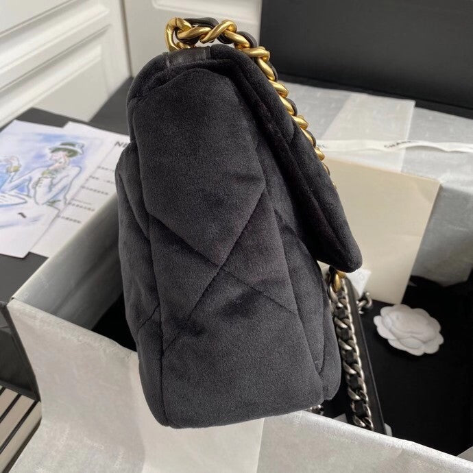 Chanel Velvet 19 flap bag Black