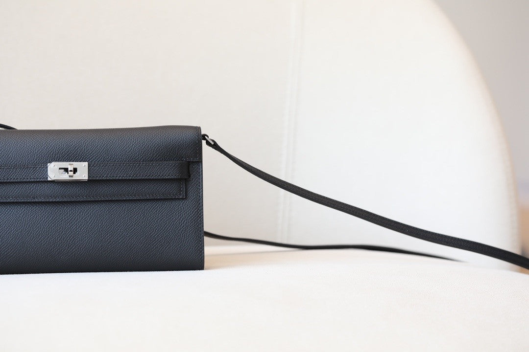 Hermes Kelly Wallet to Go Black EPSOM PHW