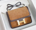 Hermès Brown Corduroy Constance 23cm  Gold GHW