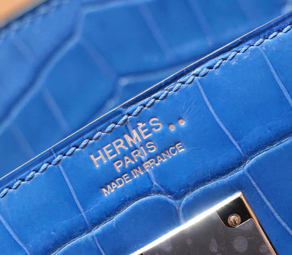 Hermes 7W Bleu Izmir  Birkin 30 in Niloticus Crocodile with Palladium hardware
