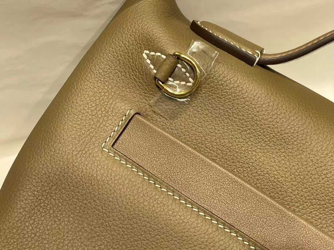 Hermès Mini 24/24 – 21 Bag Etoupe  Evercolor/Swift leather Palladium hardware