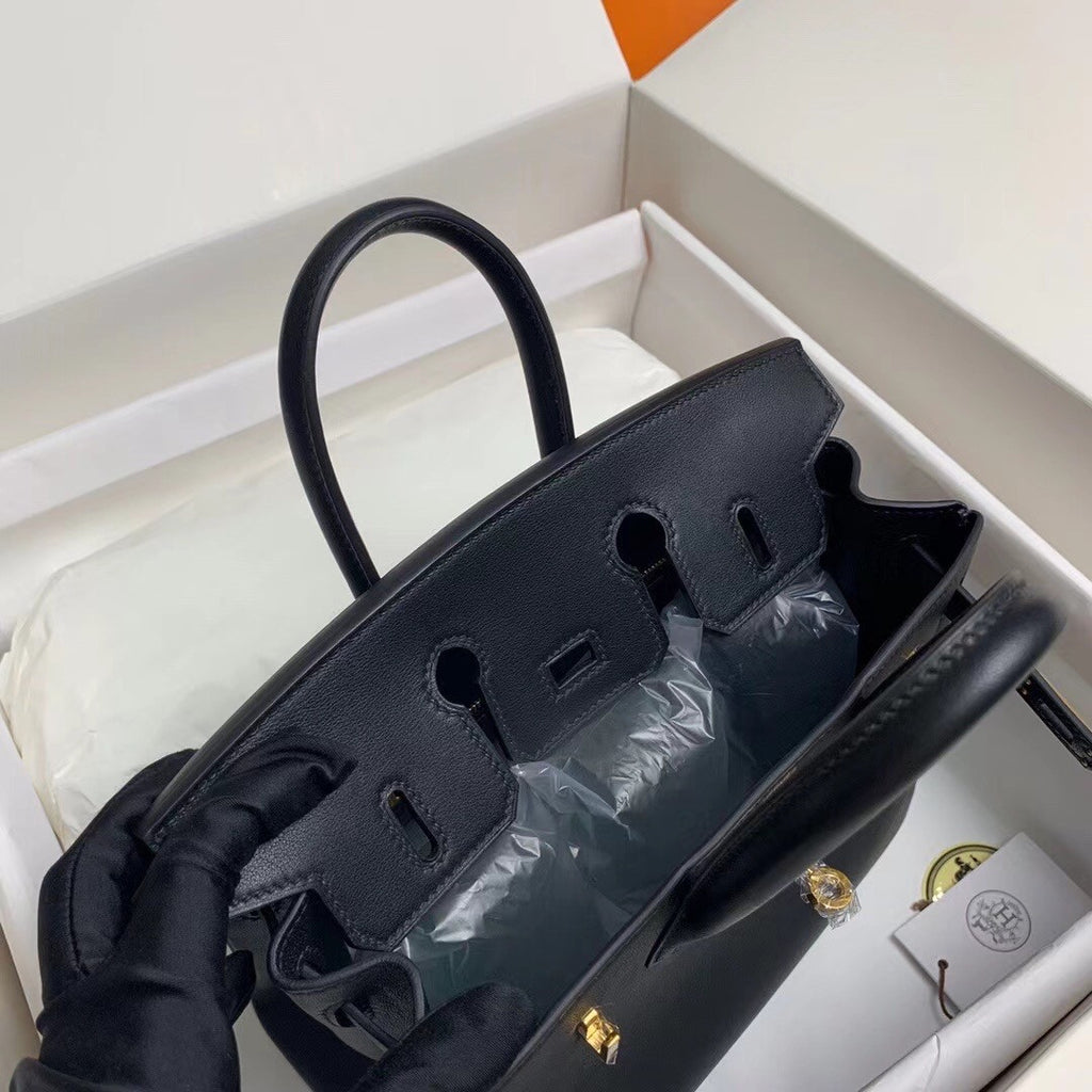 Hermes Black Birkin 25 cm Swift Gold Hardware