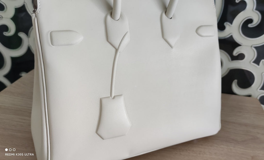 Hermes Shadow Birkin 25 Bag White Evercalf Limited Edition