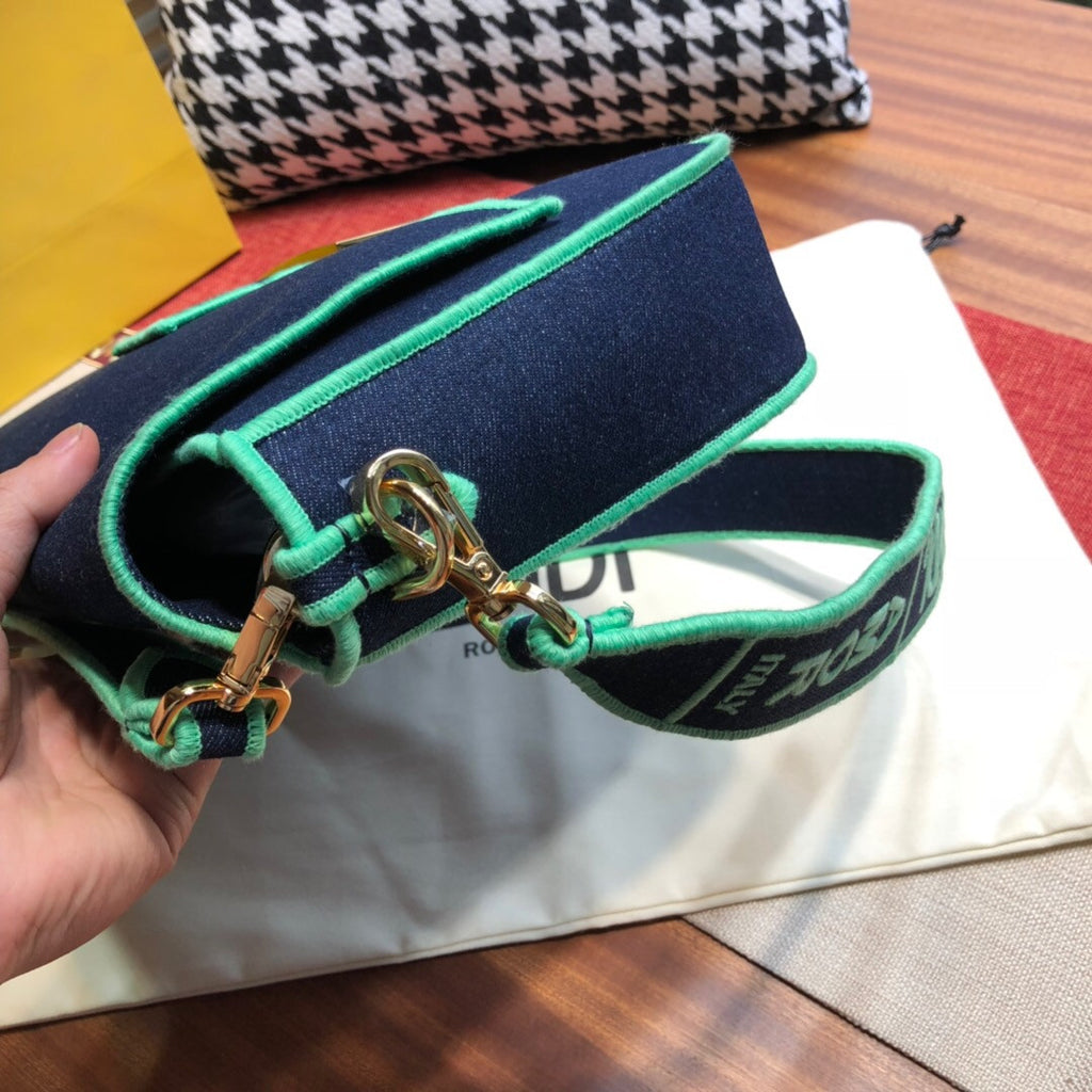 Fendi Blue denim bag Large