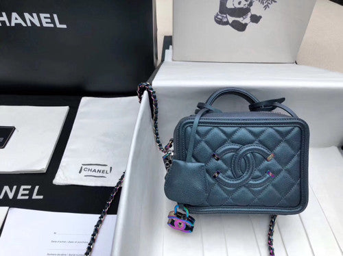 Chanel Medium Vanity Case With Iridescent Metal A93343