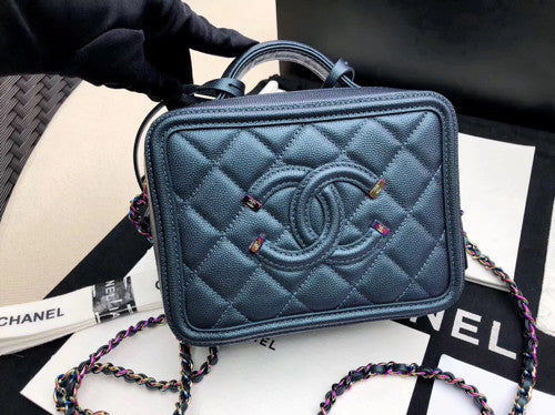 Chanel Medium Vanity Case With Iridescent Metal A93343