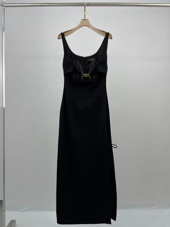Versace Medusa floor-length dress Black