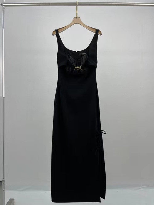 Versace Medusa floor-length dress Black