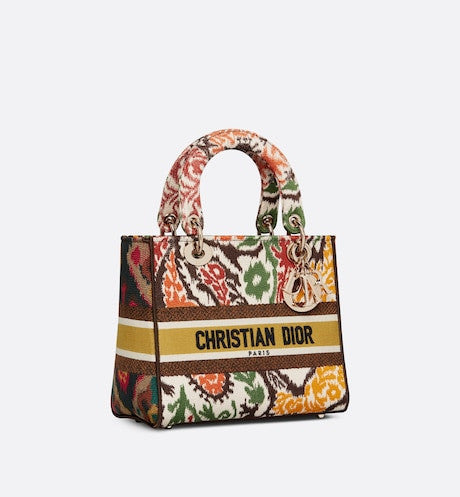 Christian Dior MEDIUM LADY D-LITE BAG Yellow Multicolor Dior Paisley Embroidery
