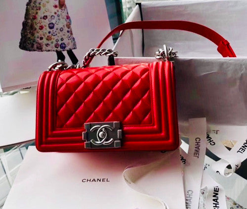 Chanel Small BOY CHANEL Handbag Classic Red