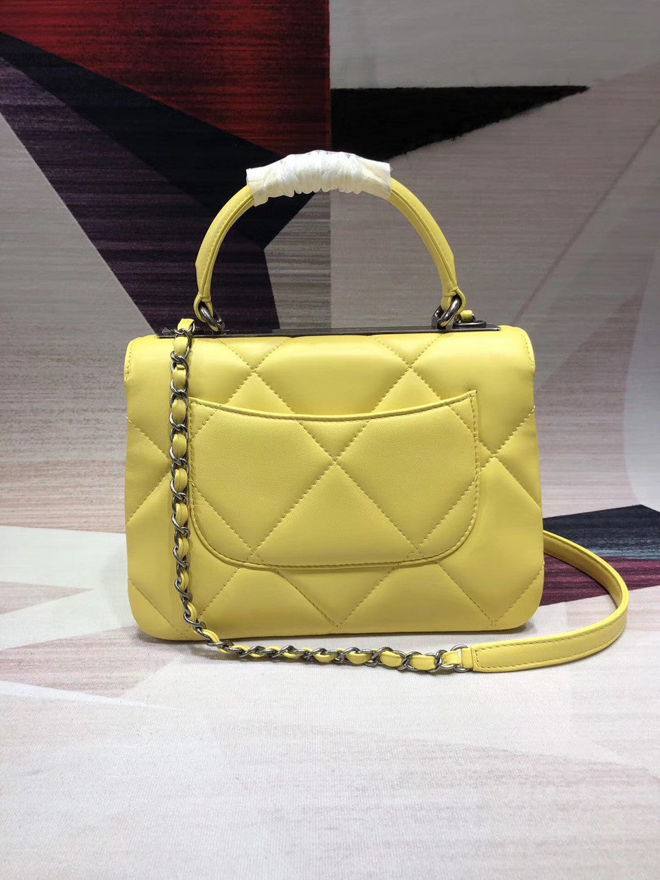 Chanel Small Flap Bag With Top Handle A92236 Yellow