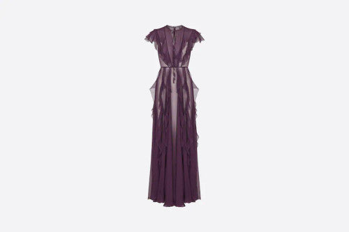 Christian Dior DIOR DREAM LONG DRESS Purple Silk Chiffon