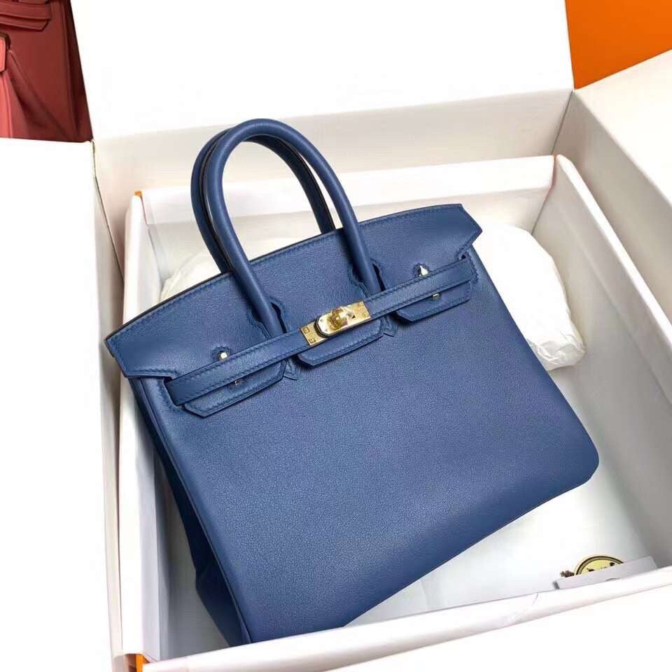 Hermes R2 Blue Agate Birkin 25 cm Swift Gold Hardware