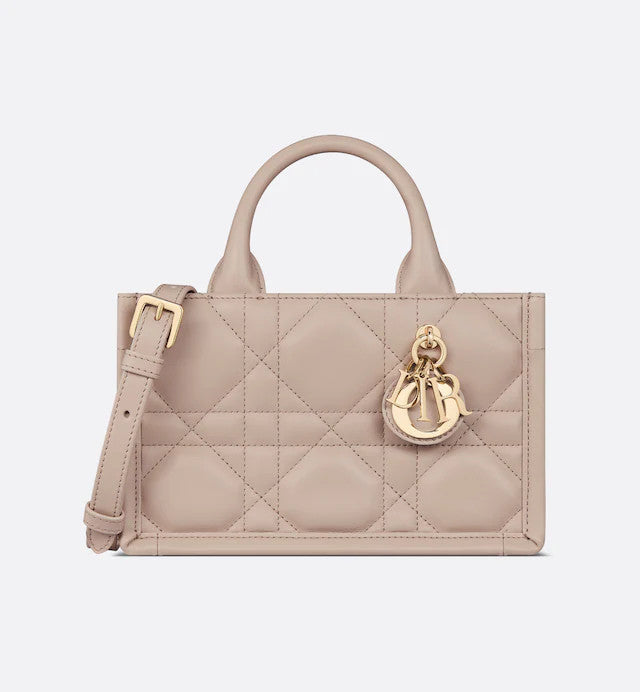 Christian Dior Mini Dior Book Tote  Trench Beige Macrocannage Calfskin
