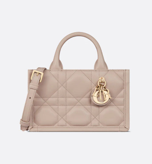 Christian Dior Mini Dior Book Tote  Trench Beige Macrocannage Calfskin
