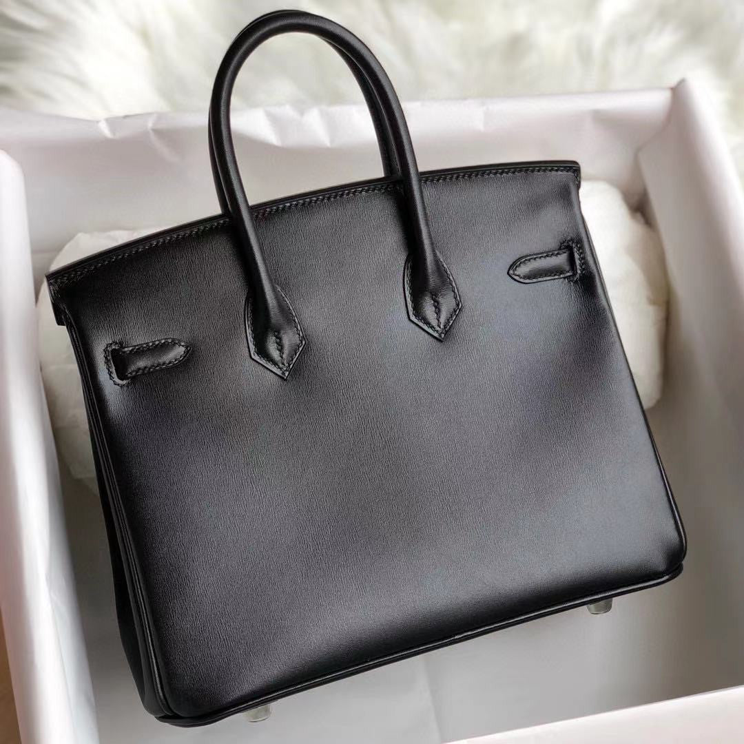 Hermes Black RETOURNE Birkin 30 Box Calf Palladium Hardware