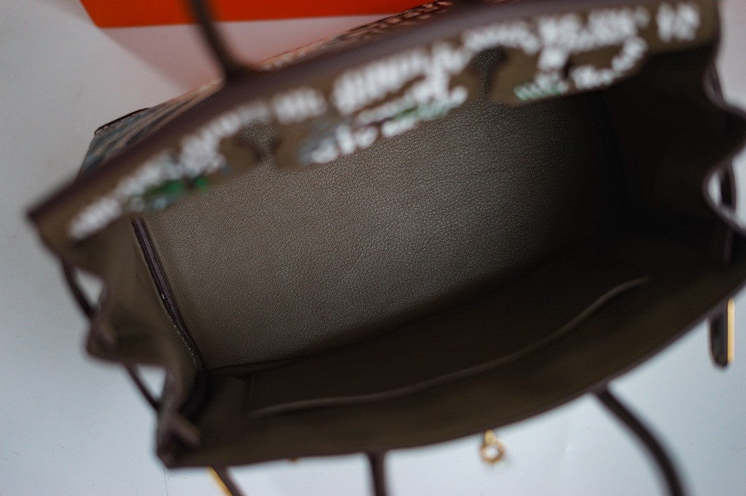 [Online Exclusive] Hermes Singapore Limited Edition Embroidered Birkin 30 Bag Etoupe