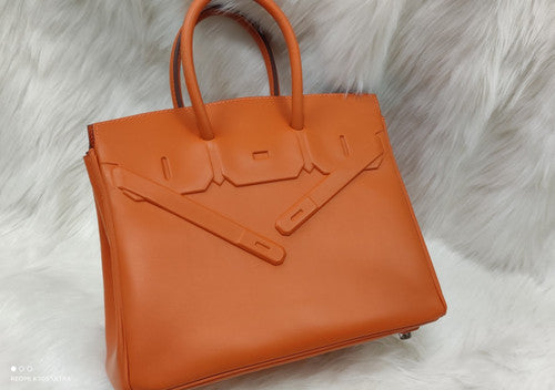 Hermes Shadow Birkin 25 Bag Orange Evercalf Limited Edition