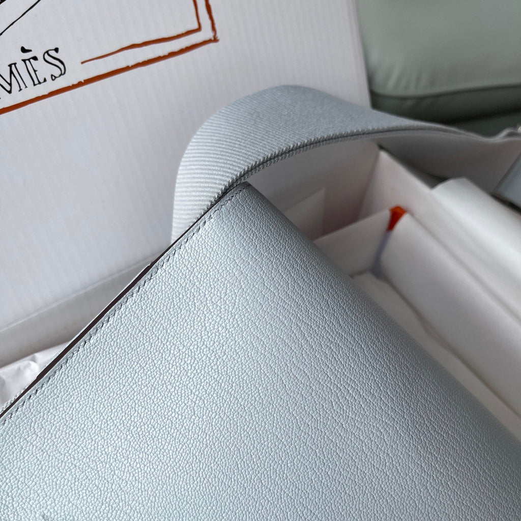 Hermès Geta  T0 Blue Brume Chevre Palladium Hardware