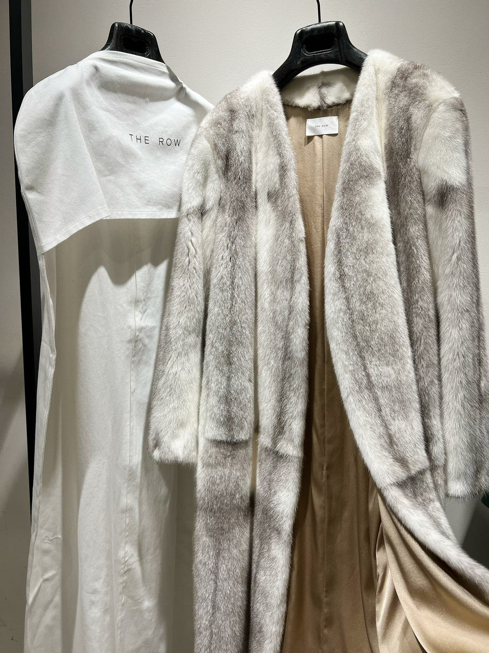 The Row Maxi Tanilo Mink belt coat Grey