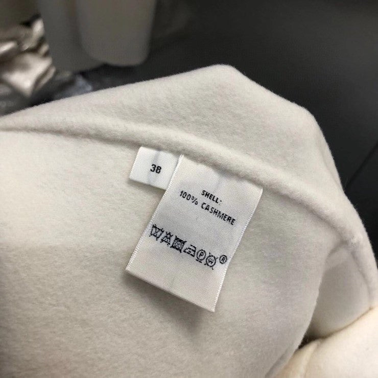 Hermes Double-sided Esprit Peignoir cashmere coat Blanc Cassé
