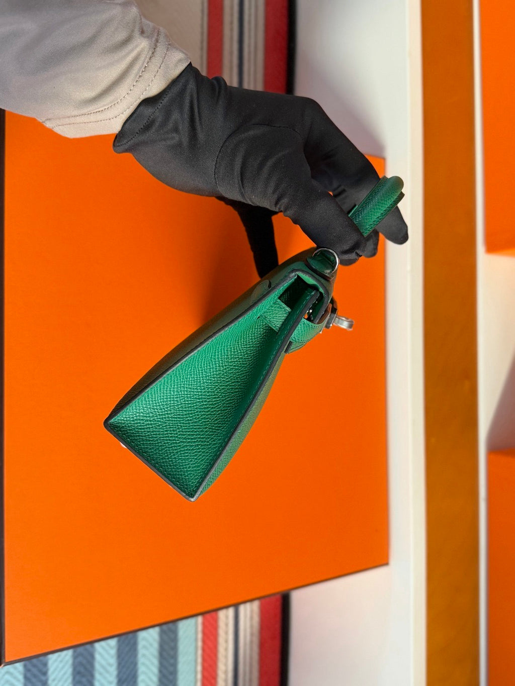 Hermès Mini Kelly II 20 – Green Epsom Leather (Palladium Hardware)