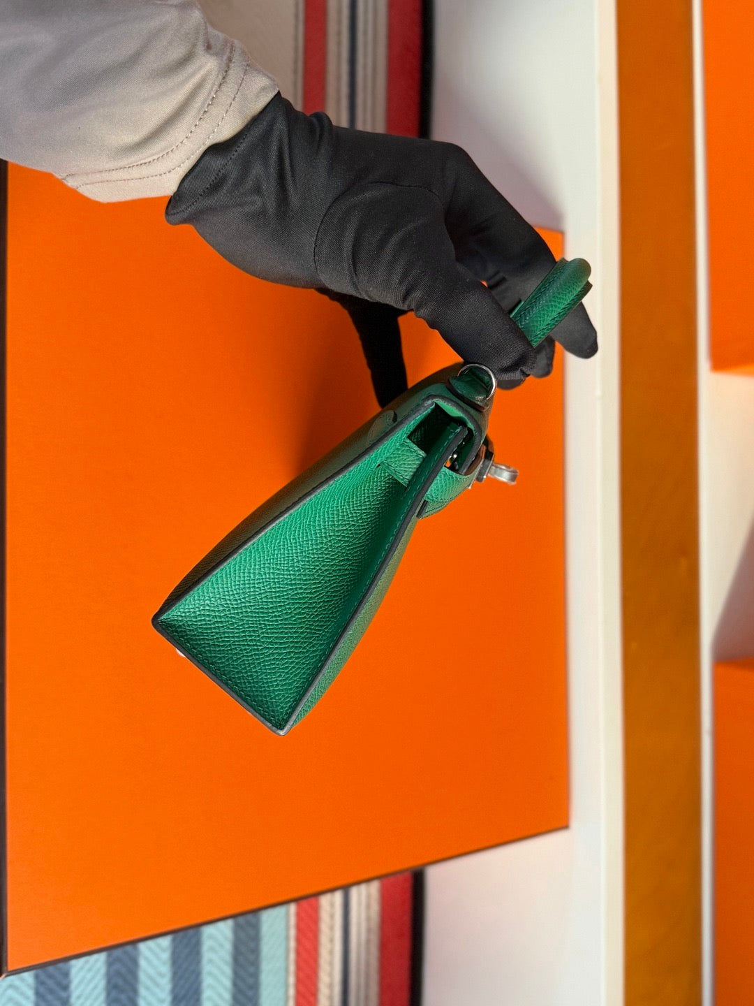 Hermès Mini Kelly II 20 – Green Epsom Leather (Palladium Hardware)