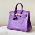 Hermes P9 Anemone Birkin Bag 25cm Ostrich Leather Gold Hardware