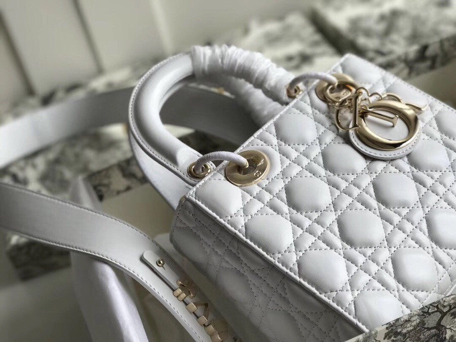 Christian Dior MY ABCDIOR LAMBSKIN BAG White