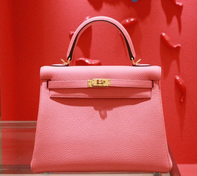 Hermes 8W ROSE AZALEE  Kelly 25 cm Epsom Gold Hardware