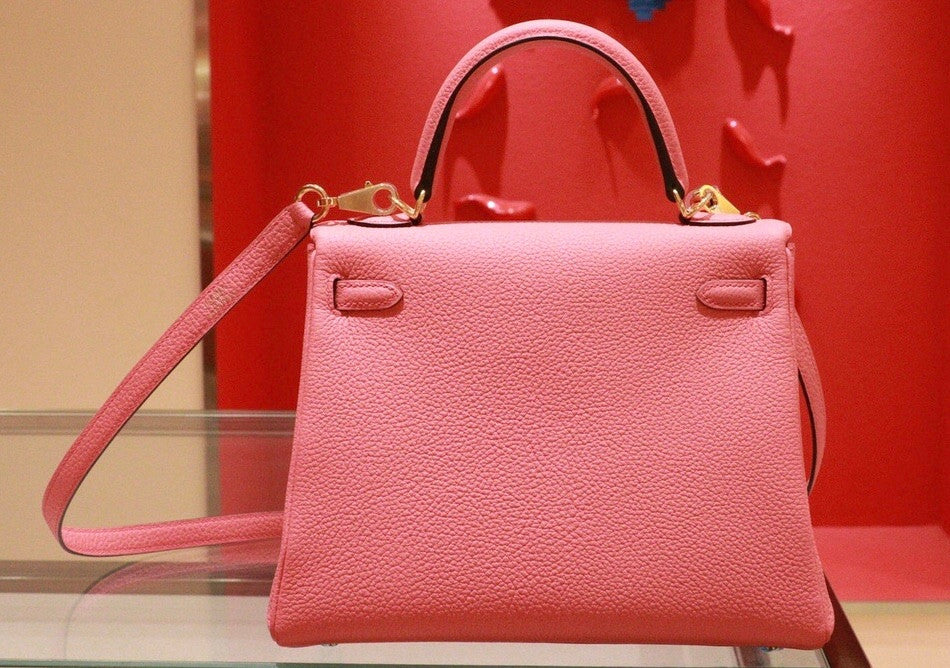 Hermes 8W ROSE AZALEE  Kelly 25 cm Epsom Gold Hardware