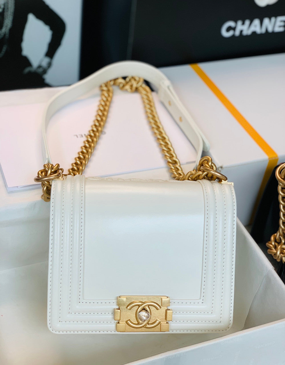 Chanel MINI BOY CHANEL HANDBAG WHITE